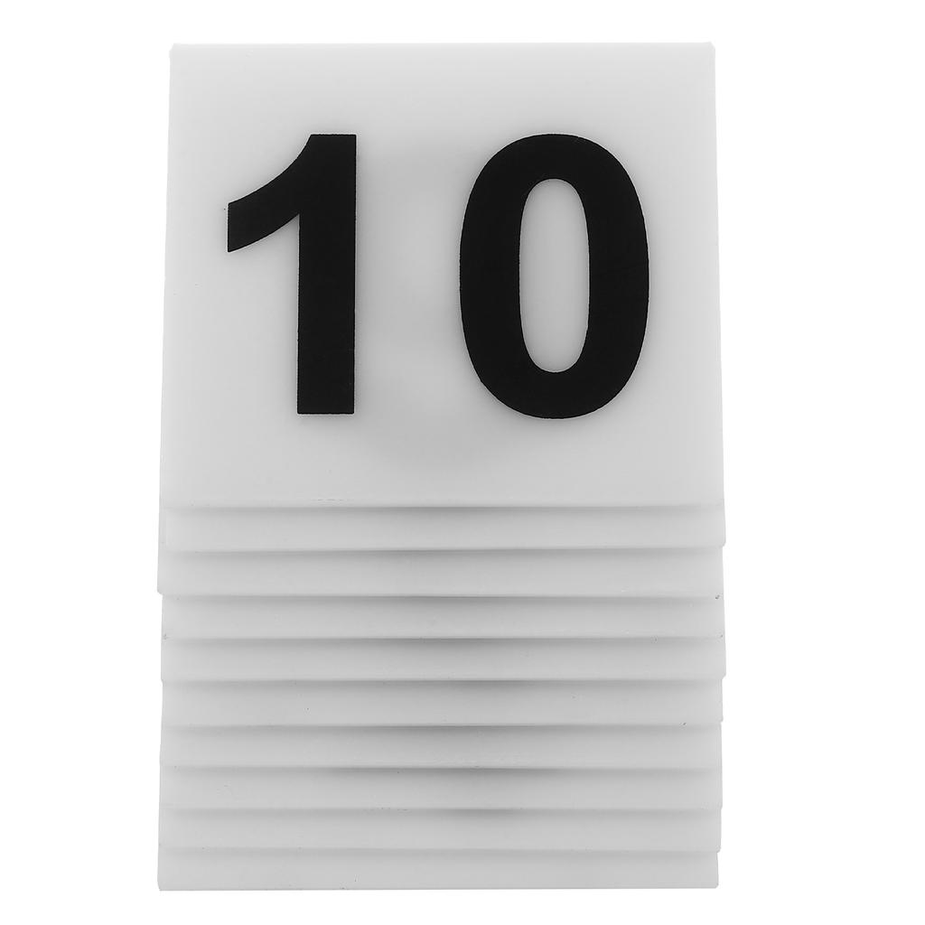10 Stück V-förmige Acryl-Tischkennzeichen Restaurant-Platzkarten Beweismittelmarkierungen Szenen-Zubehör Wiederverwendbare Spiel-Zubehörteile