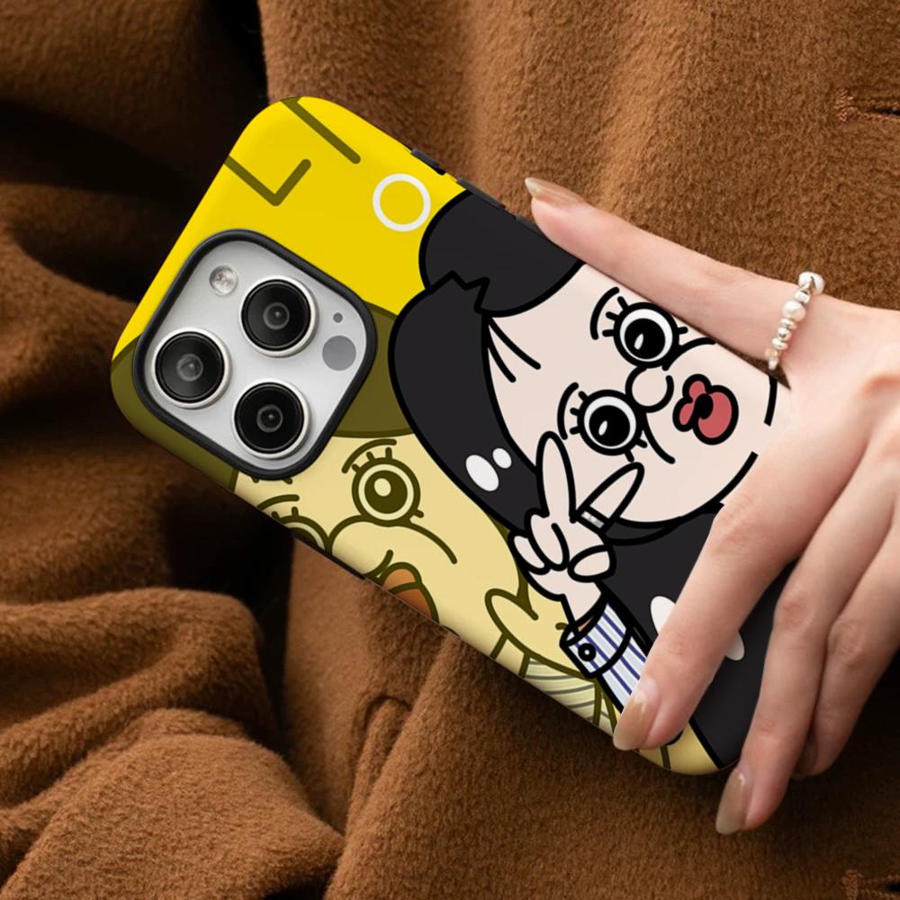 Cartoon Cute Bbang Bbang Phone Case For IPhone 16 15 14 13 12 11 Pro Max Plus Samsung S24 S23 Ultra Glossy HD Hard PC Cover