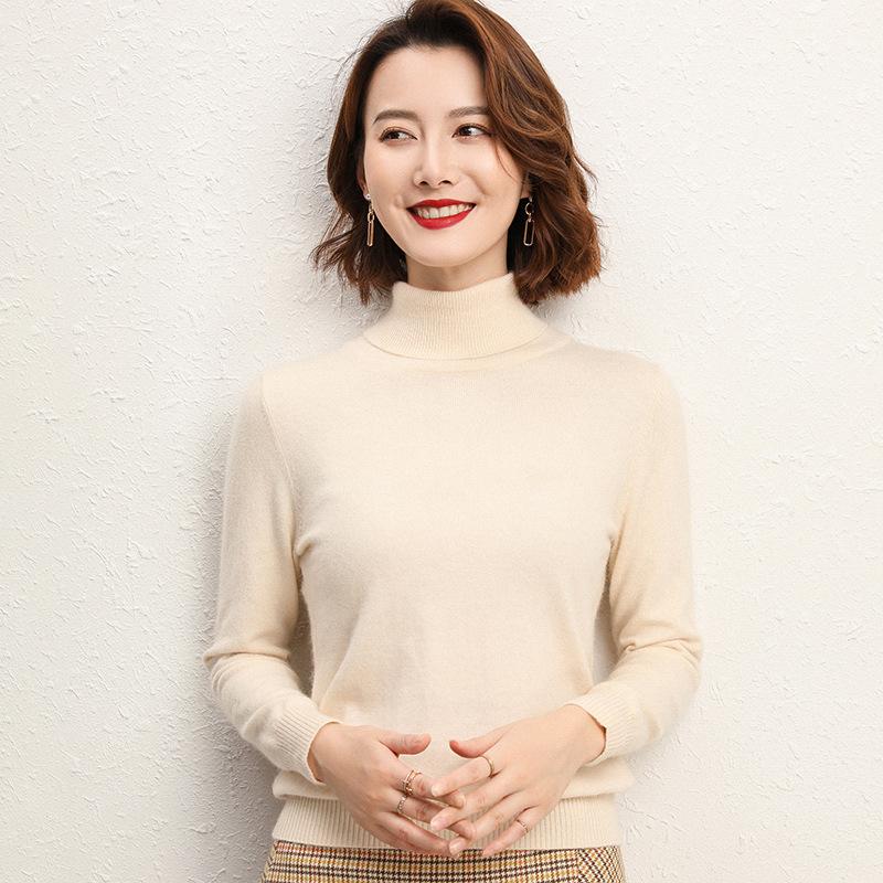 High-collar Women's Knitwear Long-sleeved Short Section Hedging Loose Big Yards Sweater Fall and Winter Fashion Wild Cardigan Bottoming Shirt