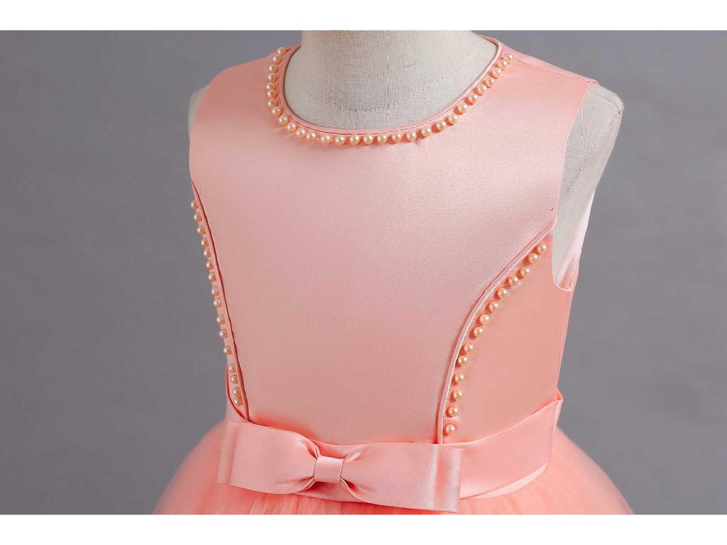 Girls' Embroidered Long Princess Dress - Puffy Wedding, Performance, Catwalk, and Evening Gown