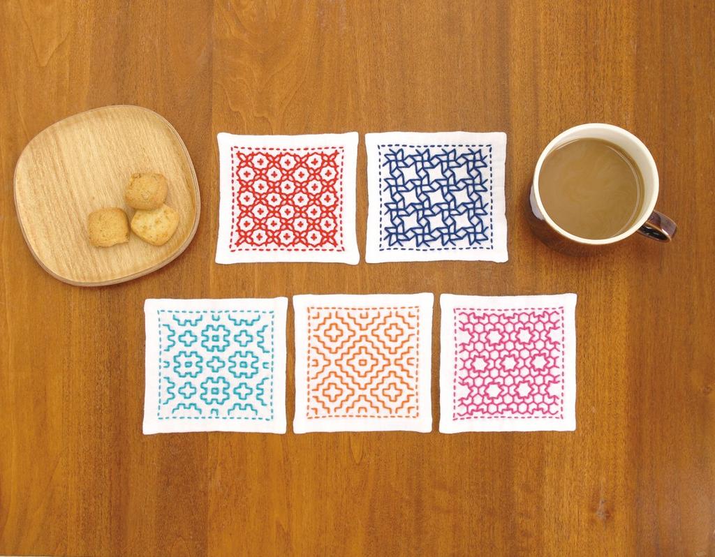 Olympus Thread Sashiko Kit, Single-Stitch Coaster, SK-293