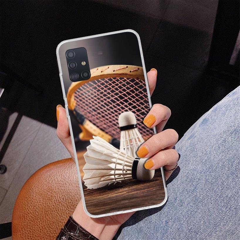 Badminton Sport Phone Case For Samsung Galaxy A52 A32 A22 A12 A51 A31 A50S A30S A20S A10S Note 20 Ultra 10 Plus S10 A72 A71 Gala
