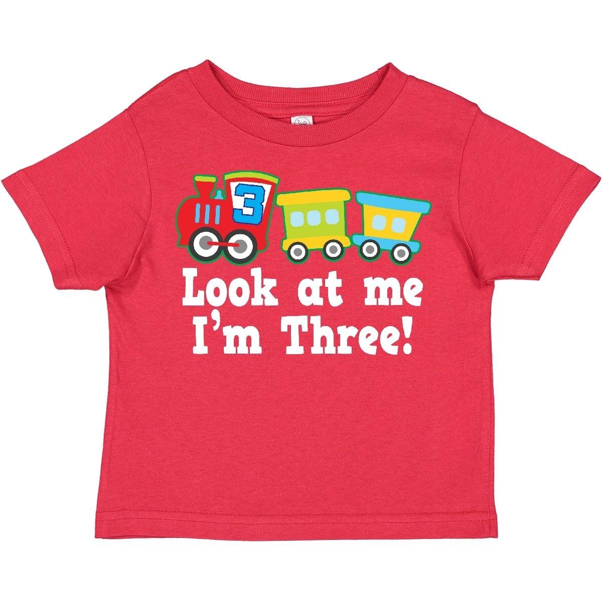 

Inktastic 3rd Birthday Train Outfit Toddler kids boys T-Shirt 3 Three Look At Me Im Boys 160