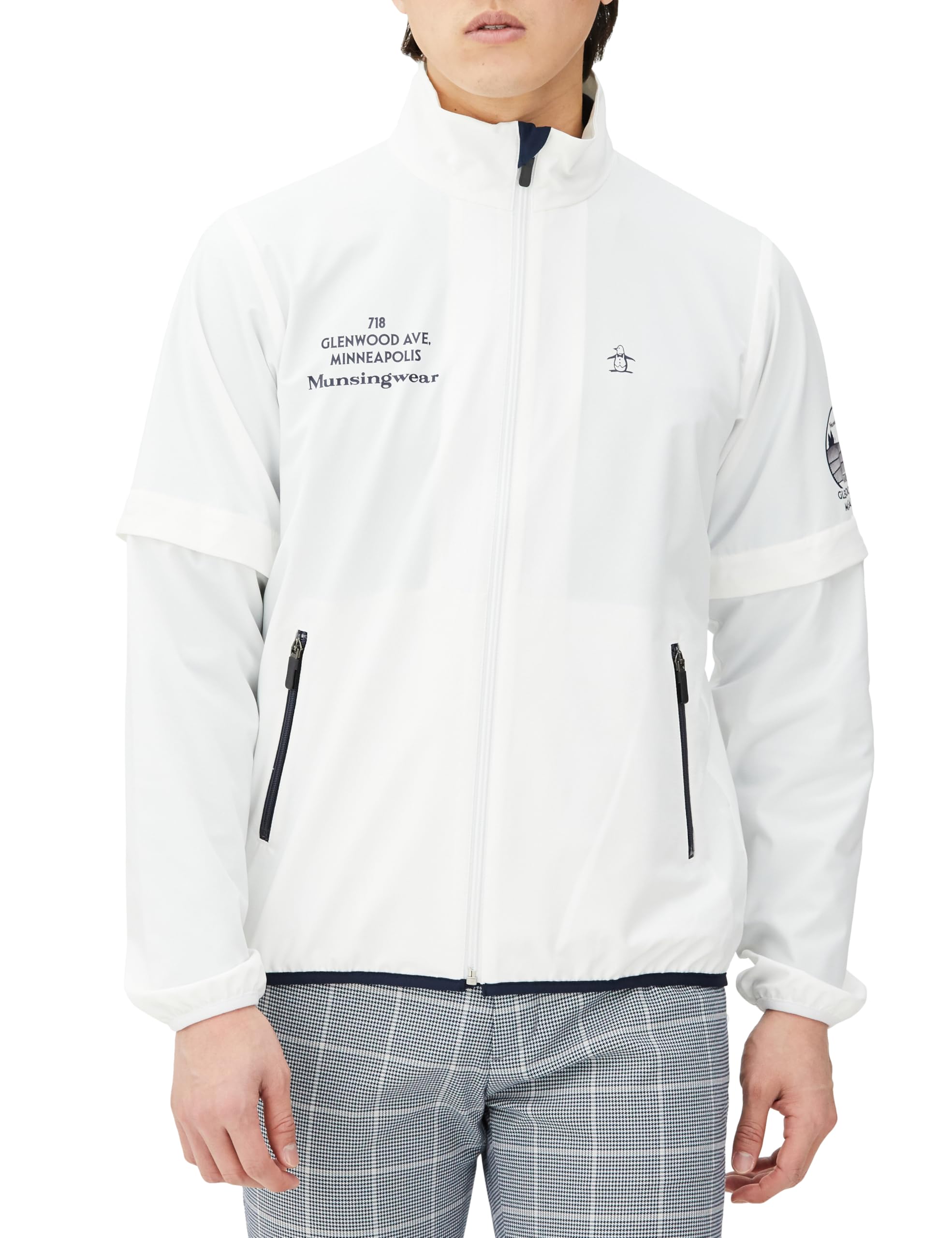 

Munsingwear MGMXJK04 Light Golf WH00 Size LL Men s Water-Repellent, Stretch, Rain, Full-Zip Blouson, (White),