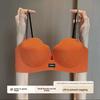 Glitter Strap Petal Cup Seamless One-Piece Bra, Push Up Rounded Bust Small Bust Enhancing Women Bra