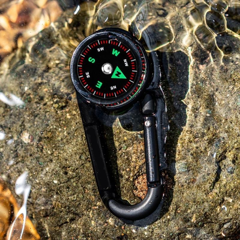 Double Sided Compasses Thermometers Outdoor Small Compasses Carabiner Outdoor Navigation Tool Backpack Buckle Enduring