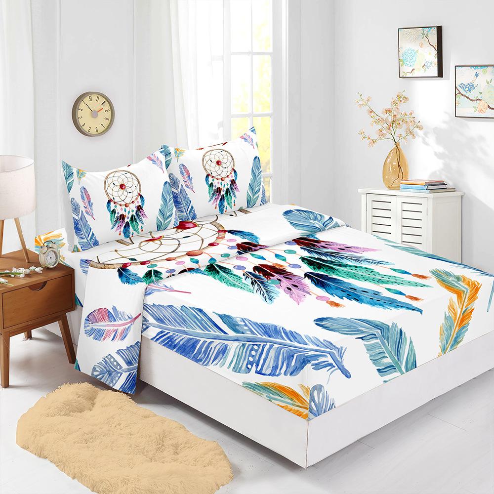 Dream Catcher Wind Chimes Four-Piece Set Mattress Sheet Mattress Protective Cover Bedding