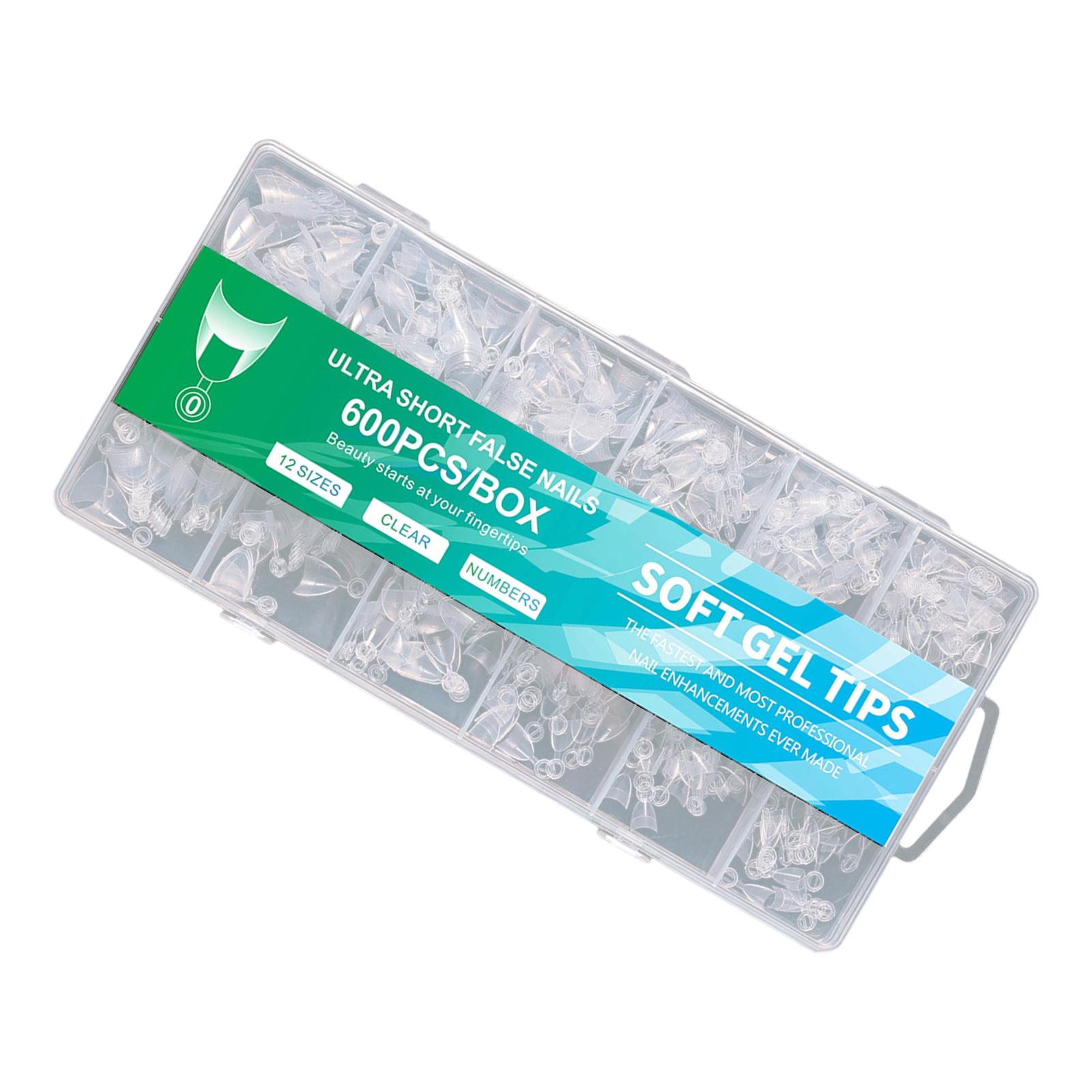 

Набор из 600 коротких типсов с половинным покрытием, искусственные ногти, маникюр, украшения для нейл-арта для начинающих и для профессионального салонного использования 5