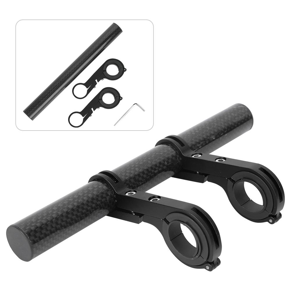 Bike Multifunction Extension Bracket Code Table Light Support Flashlight Stand Carbon Grain Double Clampblack