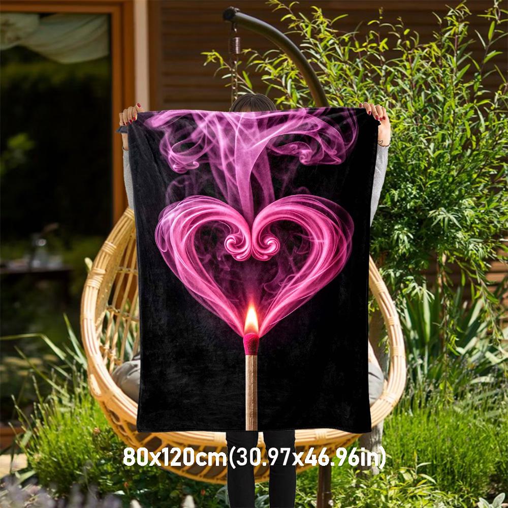 

1pc match smoke Outdoor Flannel Blanket Soft Warm All-Season Throw for Sofa Bed Car Camping Office, Cozy Gift Idea1248S 80x120cm(31x47inch)