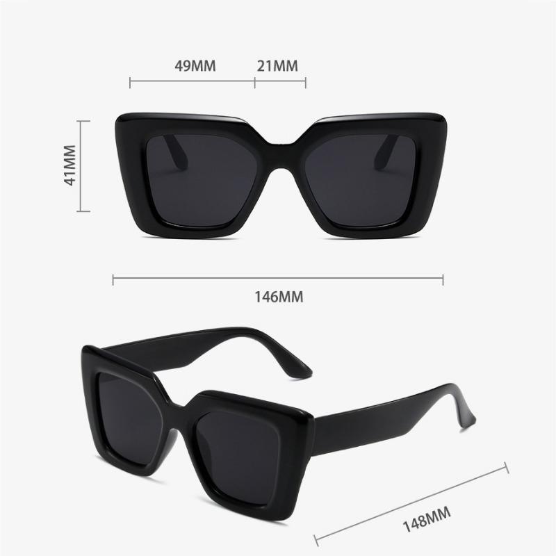 Niepolaryzowane Vintage Damskie Męskie Kwadratowe Duże Oprawki Okulary Przeciwsłoneczne Damskie Markowe Projektanckie Retro Cieniowane Modne Kocie Oko