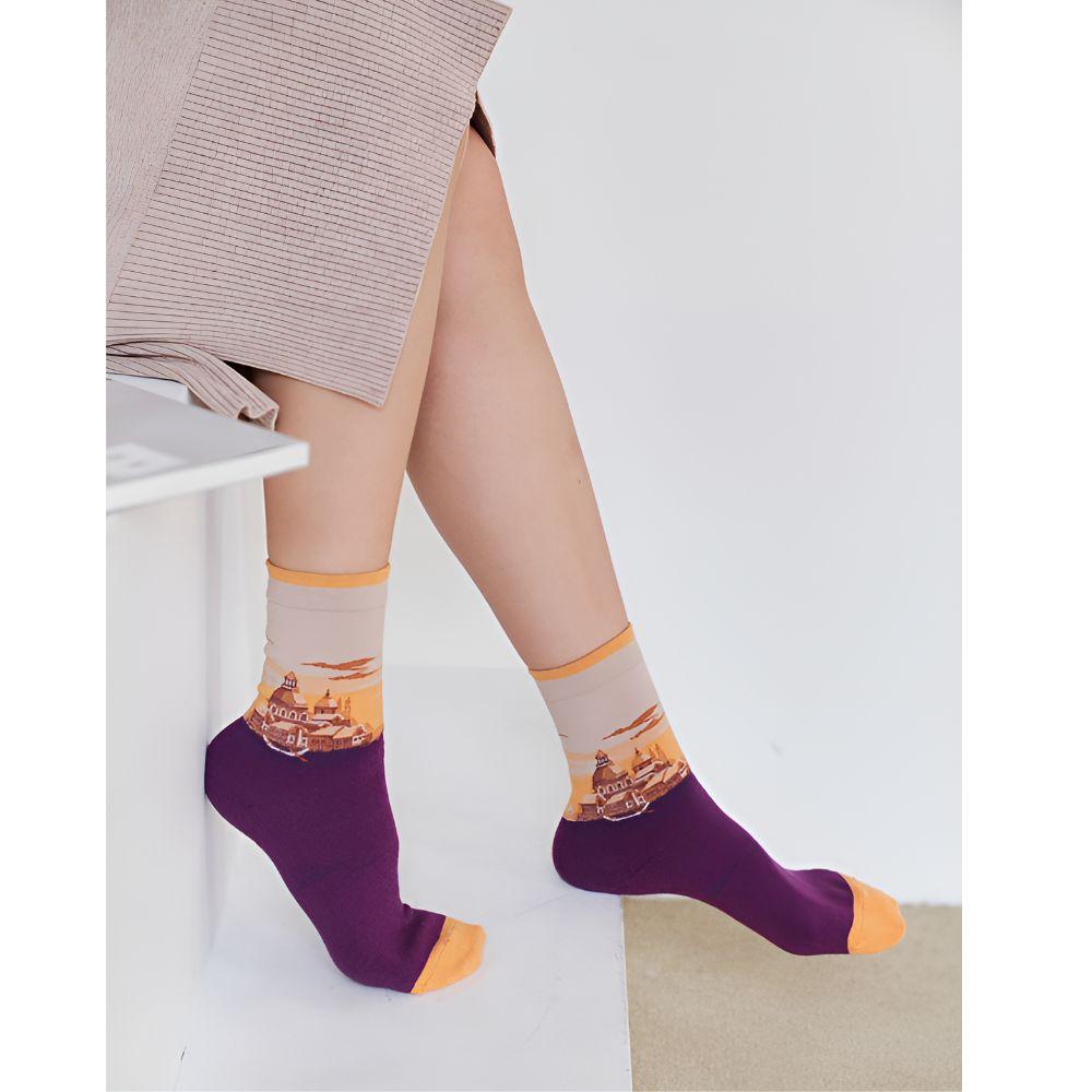 Women Fashion Socks Set 6 Pairs Cute Casual Cotton Socks