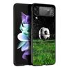 Phone Case for Samsung Galaxy Z Flip 3 4 5 Folding Mobile Shell Hard PC Fundas Black Protect Cover Soccer Ball Football Field
