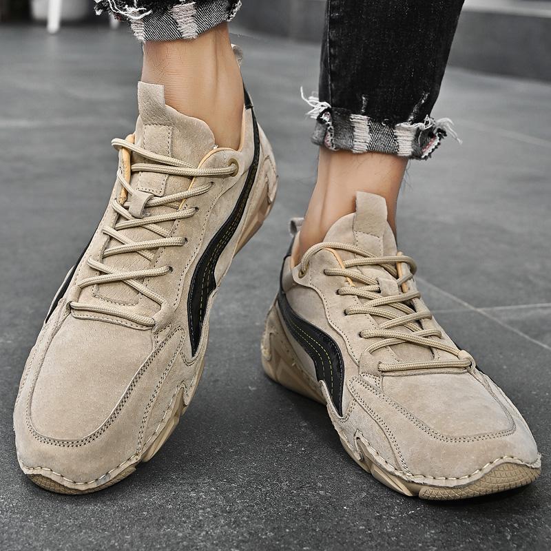 Neue Herren Freizeitschuhe aus echtem Leder Schweinsleder Ganzjahresschuhe Mode Ballerinas Bequeme Atmungsaktive Weiche Sportsneaker Größe 46