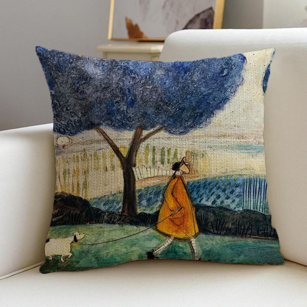 Copricuscino d'Arte P-Sam Toft Set Federe in Lino Naturale, Decorazione All-In-One per Divano, Camera da Letto e Sedia