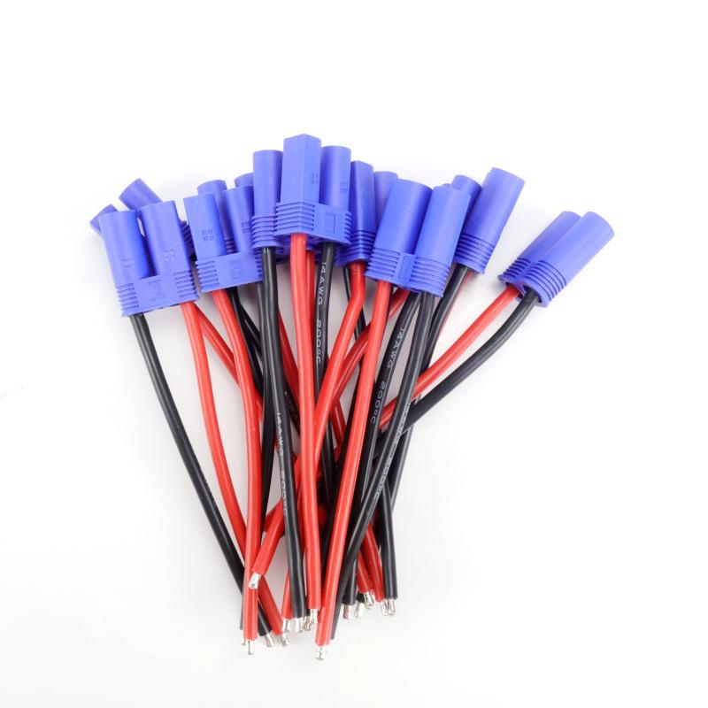 EC5 Single Head 10cm Male/Female Tinned Silicone Wire for Model Aircraft Battery Accessories.