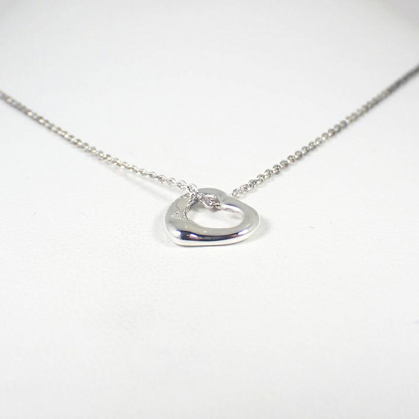 [Used] TIFFANY/Tiffany 925 Open Heart Pendant/Necklace/j88-2
