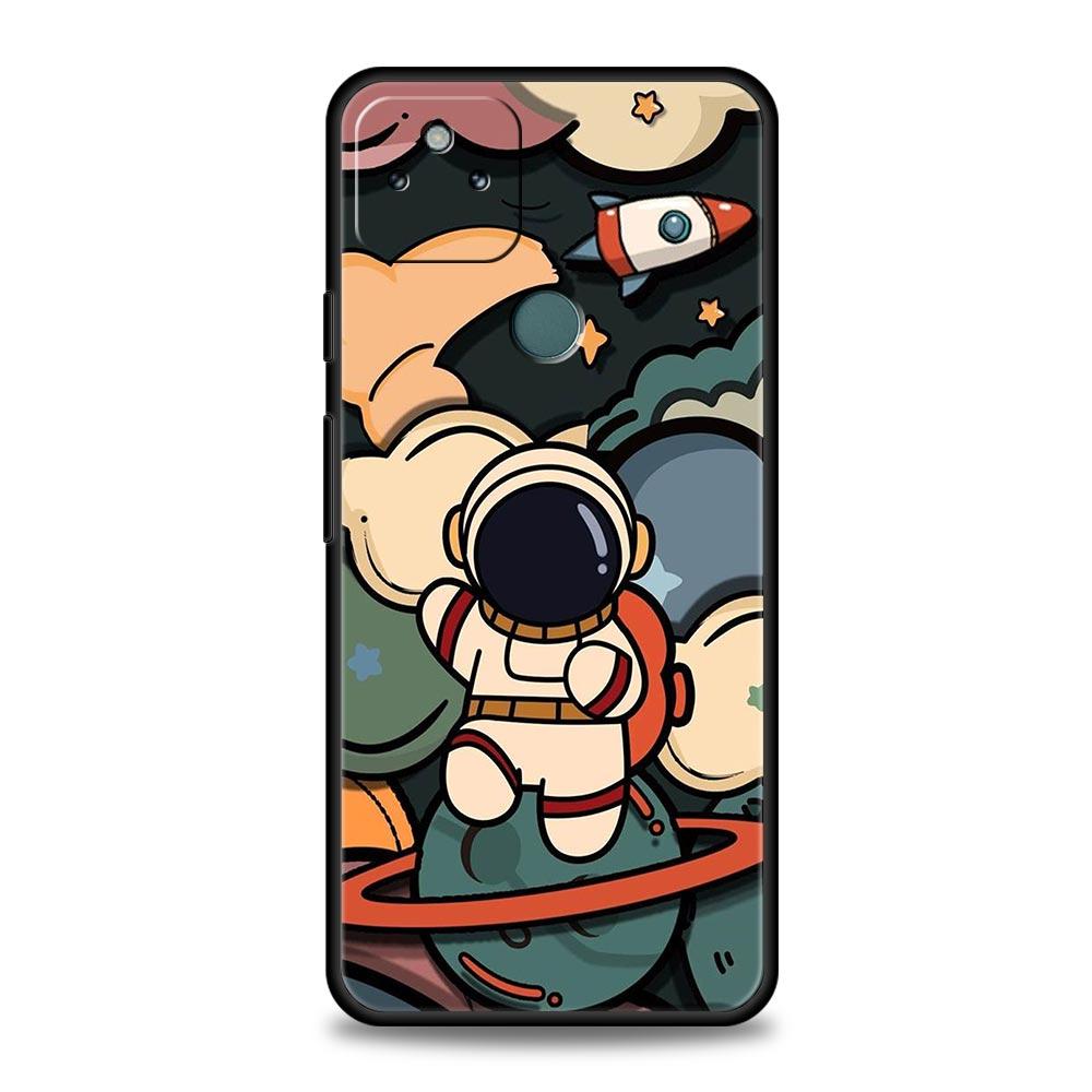 Cartoon Cute Cosmonaut Phone Case Cover for Google Pixel 10 9 8 7 6 9A 8A 7A 6A Pro Shockproof Soft TPU 10 Pro XL Shell Fundas