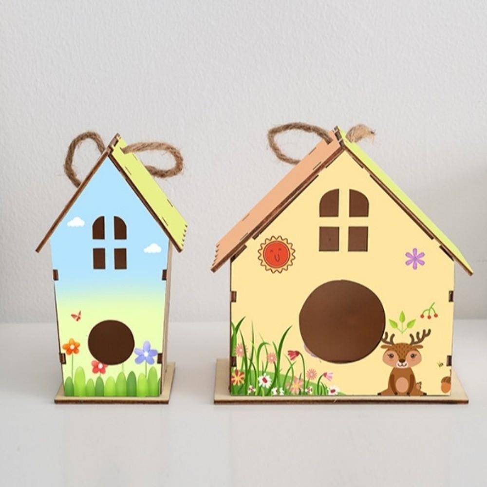 DIY Hanging Birdhouse for Painting Bird Nest House New Wooden Bird House  Pet Supplies