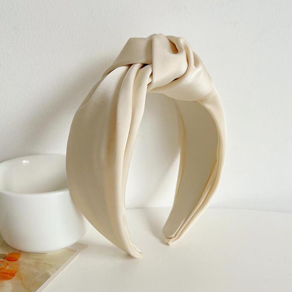PROLY New Fashion Women Headband Adult Wide Side Solid Color Hairband Center Knot Turban Casual Hair Accessories
