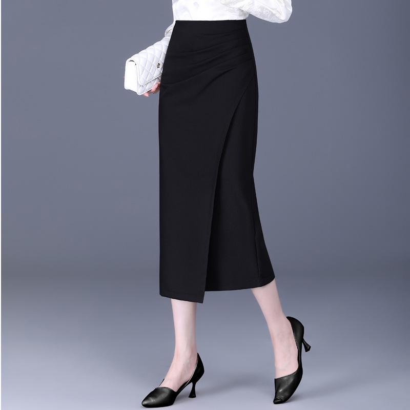 Women's Irregular Slit Pencil Skirt for Spring & Autumn – New Style Professional Straight Skirt