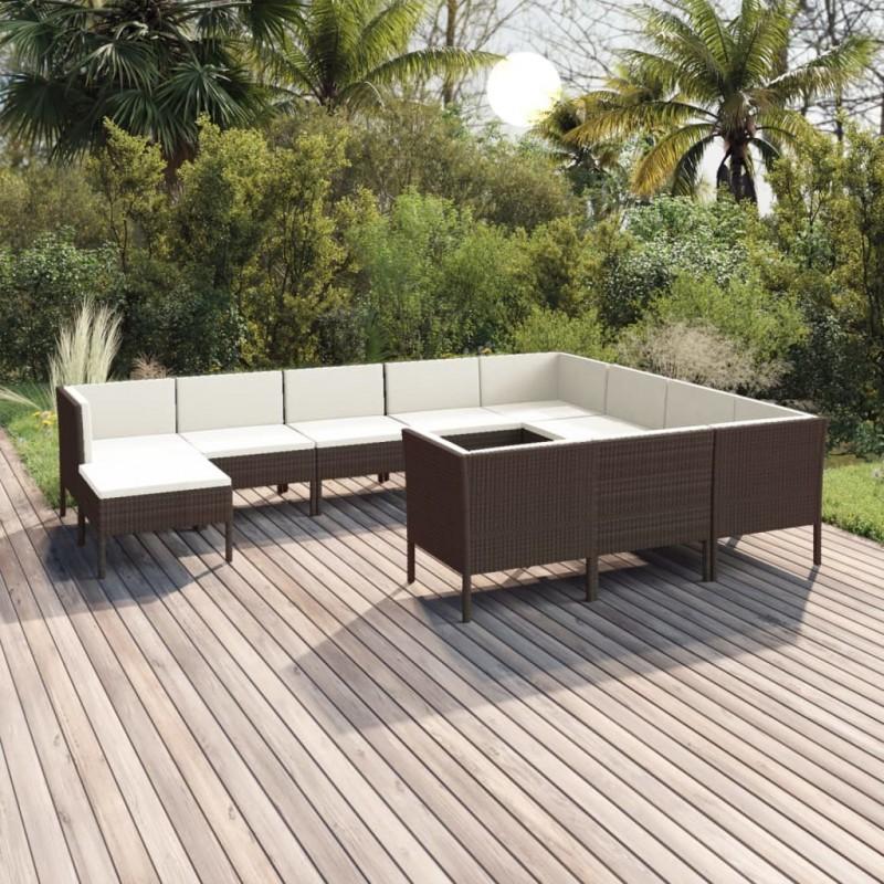 Day and Night - Day and Night Garden Furniture Set 11 Pieces and Brown Synthetic Rattan Cushions