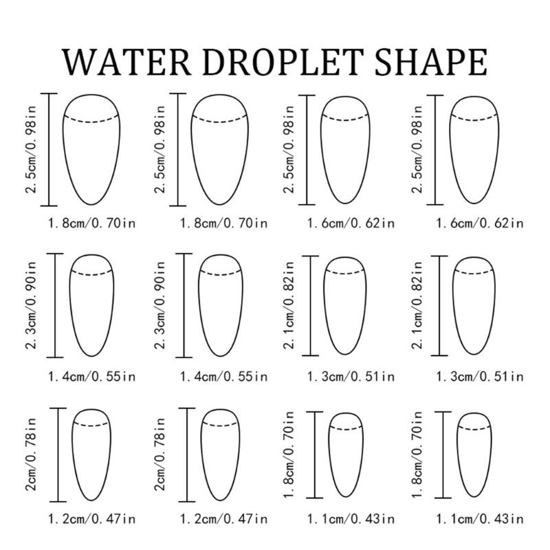 Pack of 24 Fake Nail Droplet Shape White Gradient Dot Flower Pattern Medium Length Glossy Press On Nail for Women