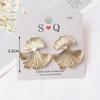 New Ginkgo Biloba Dangle Earrings for Women Gold Color Top Metal Statement Drop Earrings Boucle D'oreille Unusual Earrings