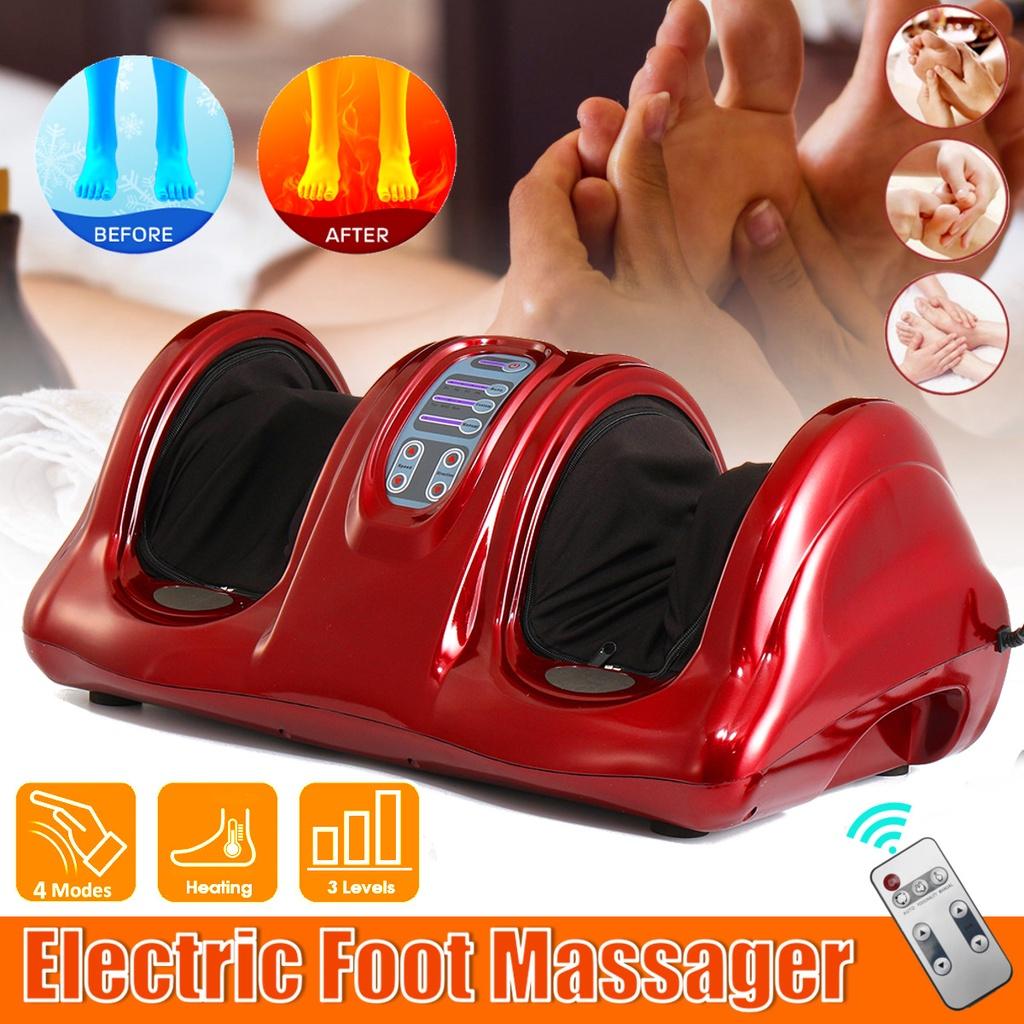 220V Electric Heating Foot Body Massager 3 Gears Reflexology Calf Leg Pain Relief Relax Relaxation Kneading Roller Vibrator Machine