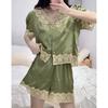 Sweet And Pure Lace Lace Summer Skin-Friendly And Comfortable Short-Sleeved Shorts Two-Piece Set Loungewear
