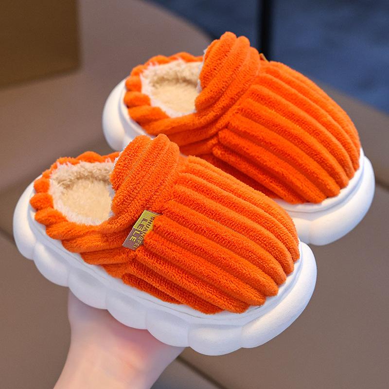 Детские теплые домашние тапочки из бархата и хлопка на осень и зиму 34/35 inner length — фото 9