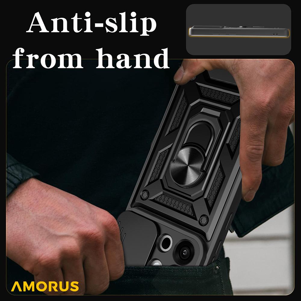 AMORUS For OnePlus 13s 5G/13T 5G Case Kickstand PC+TPU Phone Cover with Camera Lens Slider