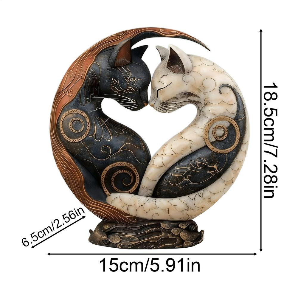 Винтажная статуэтка египетского бога-кошки, смола, фигурки белых и черных кошек, украшения для домашнего декора, статуэтка кошки