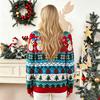 Women's Christmas Sweater Crewneck Pullover Casual Loose Fit Knit Top for Holiday Party