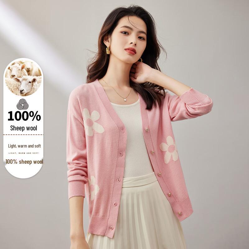 Women s 100% Merino Wool V-Neck Cardigan L