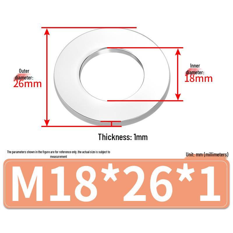 Jin Juntai Thick & Thin Stainless Steel Flat Washer, Round M10-M36
