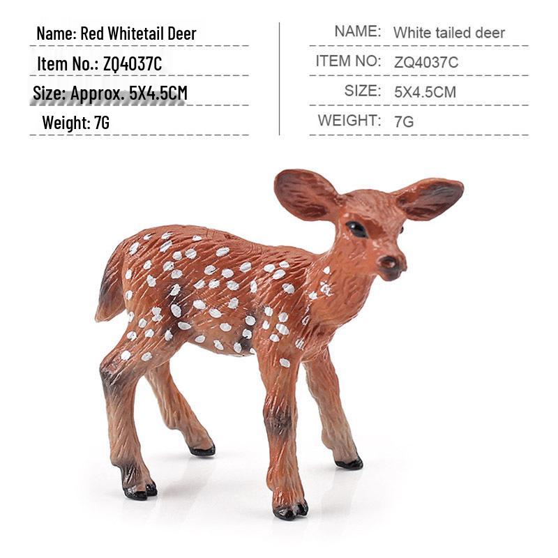 Simulated Christmas Reindeer and White-Tailed Deer Ornament Set