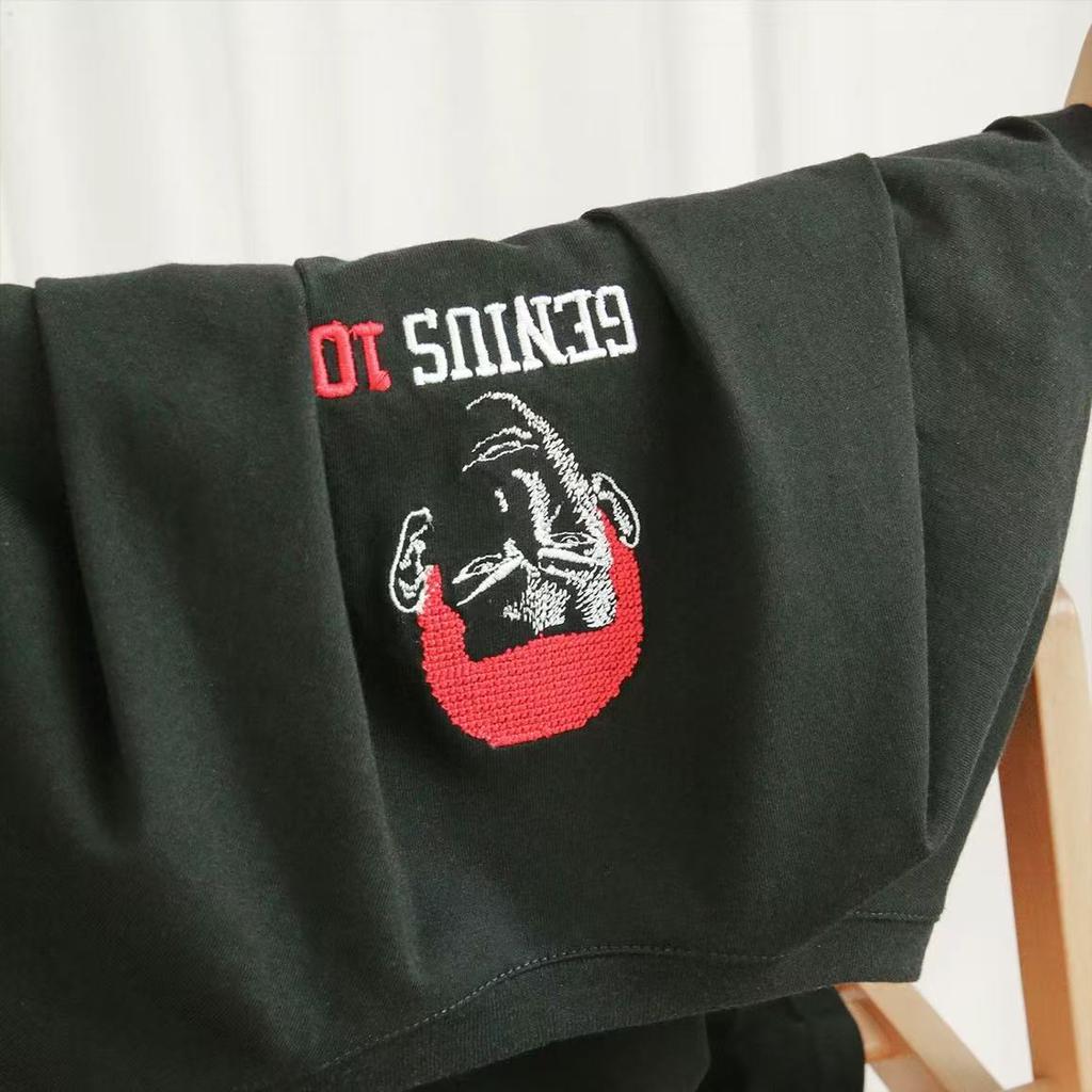 Embroidered Unisex Short Sleeve T-Shirt Slam Dunk Sakuragi Hanamichi Hip Hop Cartoon Anime Youth T-Shirt Children's Boys' Top