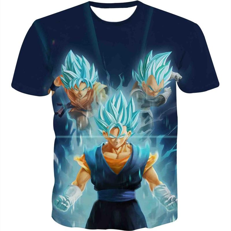 Super Saiyan Blue Goku Vegeta Printed Men s Fashion Dragonball Short Sleeve T-Shirt Dragon Ball Z T-shirt XXS