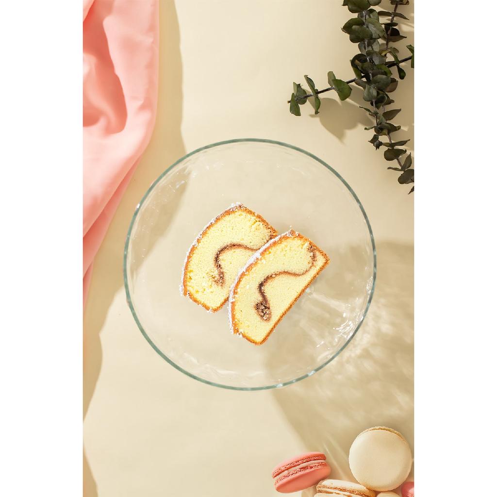 Rgy077 Bubbles Footed Glass Cake Fan, Cake / Cake / Sweet Stylish Presentation Stand 19 Cm