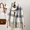 Fashion Plaid Print Scarf Tassels Shawl For Women Winter Warm Wraps Thick Pashmina Muffler Outdoor Coldproof Shawl  Scarves