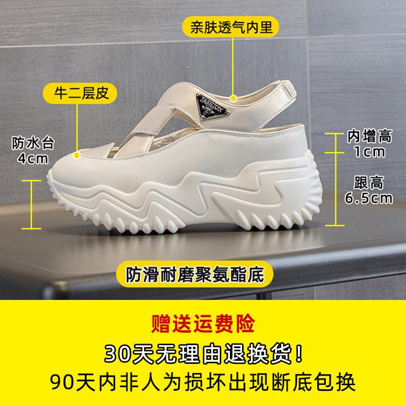 Daddy Shoes Women's 2025 Summer New Baotou Hollow Sandals Women's Versatile Thick-soled Fashion Casual Breathable Women's Shoes Tide