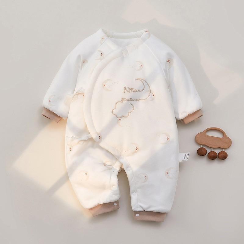 Baby Boy Girl Winter Thick Cotton Hanbok With Slipon Closure For Newborns