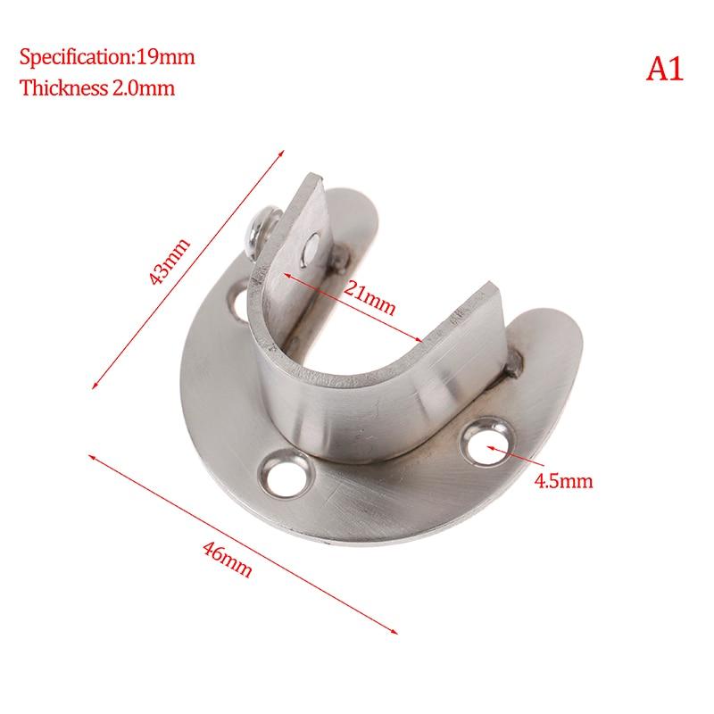 19/22/25/32mm Wardrobe Bracket Stainless Steel Rod Socket Flange Rod Holder Shower Curtain Rod Mount Holder Tension Retainer