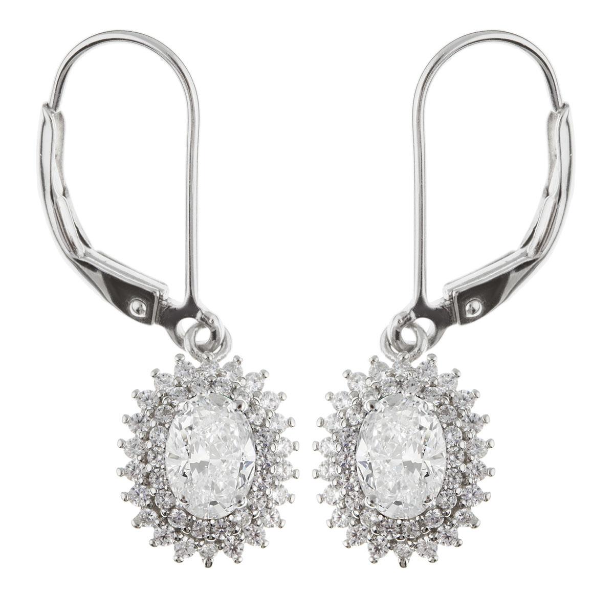 

Les Trésors De Lily [R4799] - Dormeuses Argent Sissi blanc argenté (rhodié) - 10x9 mm