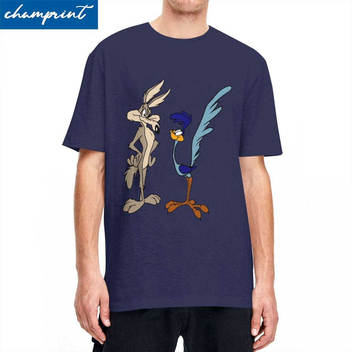 

Do You Want To Race Roadrunner Coyote T-Shirt Unisex Cotton Tops Vintage O-neck Short Sleeve - Men s Summer Cotton Graphic Tee S разноцветный