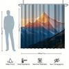Rizhao Jinshan Shower Curtain Set - Golden Sunshine & Mountain Scenery,Includes 12 Hooks,Polyester Fabric, Modern Bathroom Decor