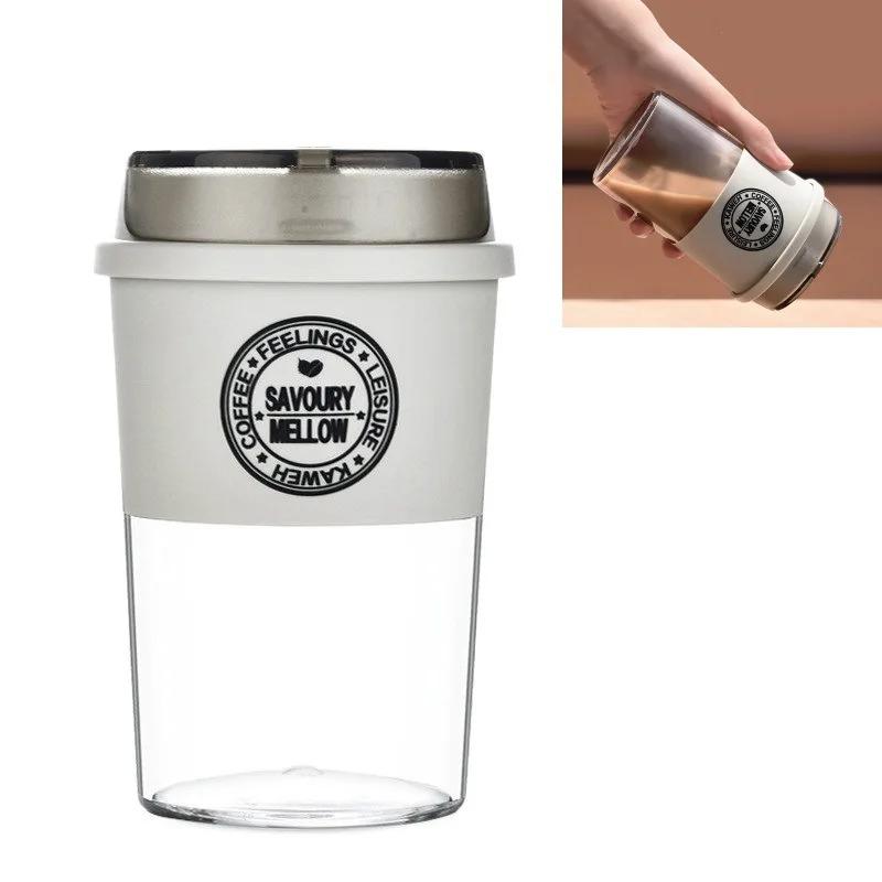 

300ML Portable Coffee Mug Cup 1pc Outdoor Leisure Sealed Leak-Proof with Cover Vacuum Cup Creative Plastic Water Mug VIE LENTE 300ml светло-серый