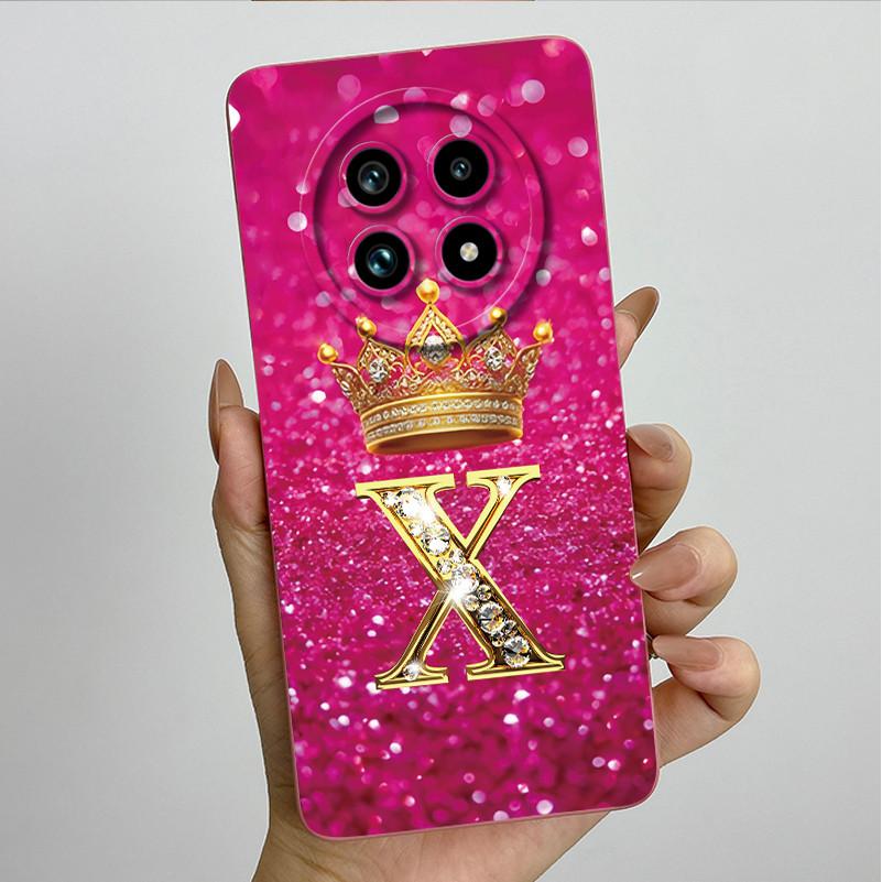 Liquid Silicone Crown Letter Phone Case For Realme 13 Pro Plus 13Pro 13ProPlus 5G Shockproof Camera Lens Protect Soft Back Cover