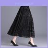 Velvet Pleated Skirt For Women With Lace Detailing And High Waist For Fall Winter